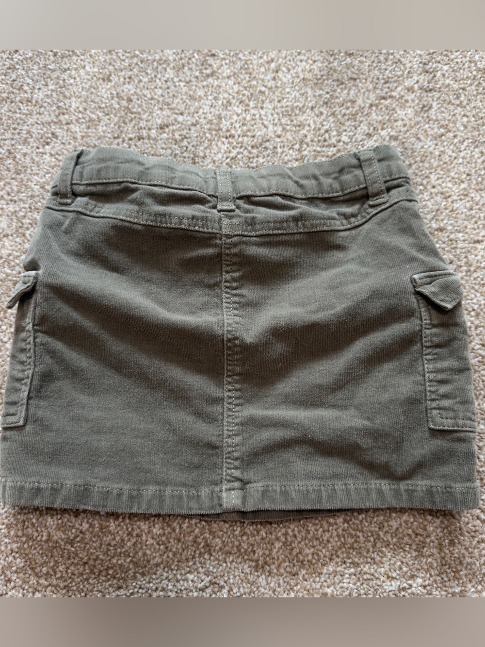 H&M Kids Olive Corduroy Cargo Mini Skirt 5-6Y Utility Military - Picture 4 of 9